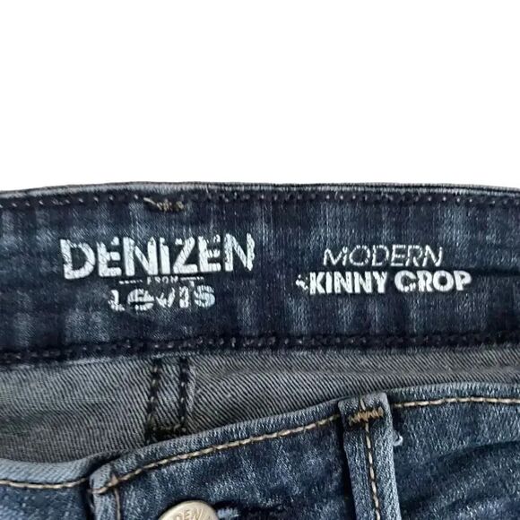 Levi’s Denizen Modern Skinny Crop Denim Blue Button Closure Rolled Hem S #1190 - Picture 4 of 12